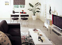 シックなカラー、直線的なフォルムの家具で統一するのがモダンスタイルの特徴