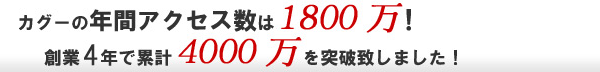 �J�O�[�̔N�ԃA�N�Z�X����1800���I�n��4�N�ŗ݌v4000����˔j�v���܂����I